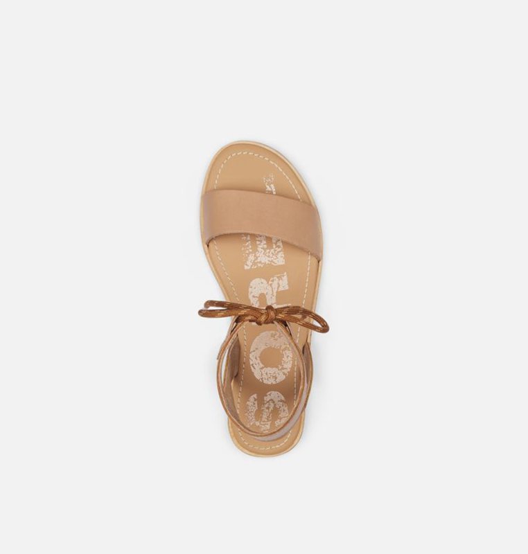 Sorel Dam Sandaler Beige - Ella™ Ankle Lace Flat - FCI-756109